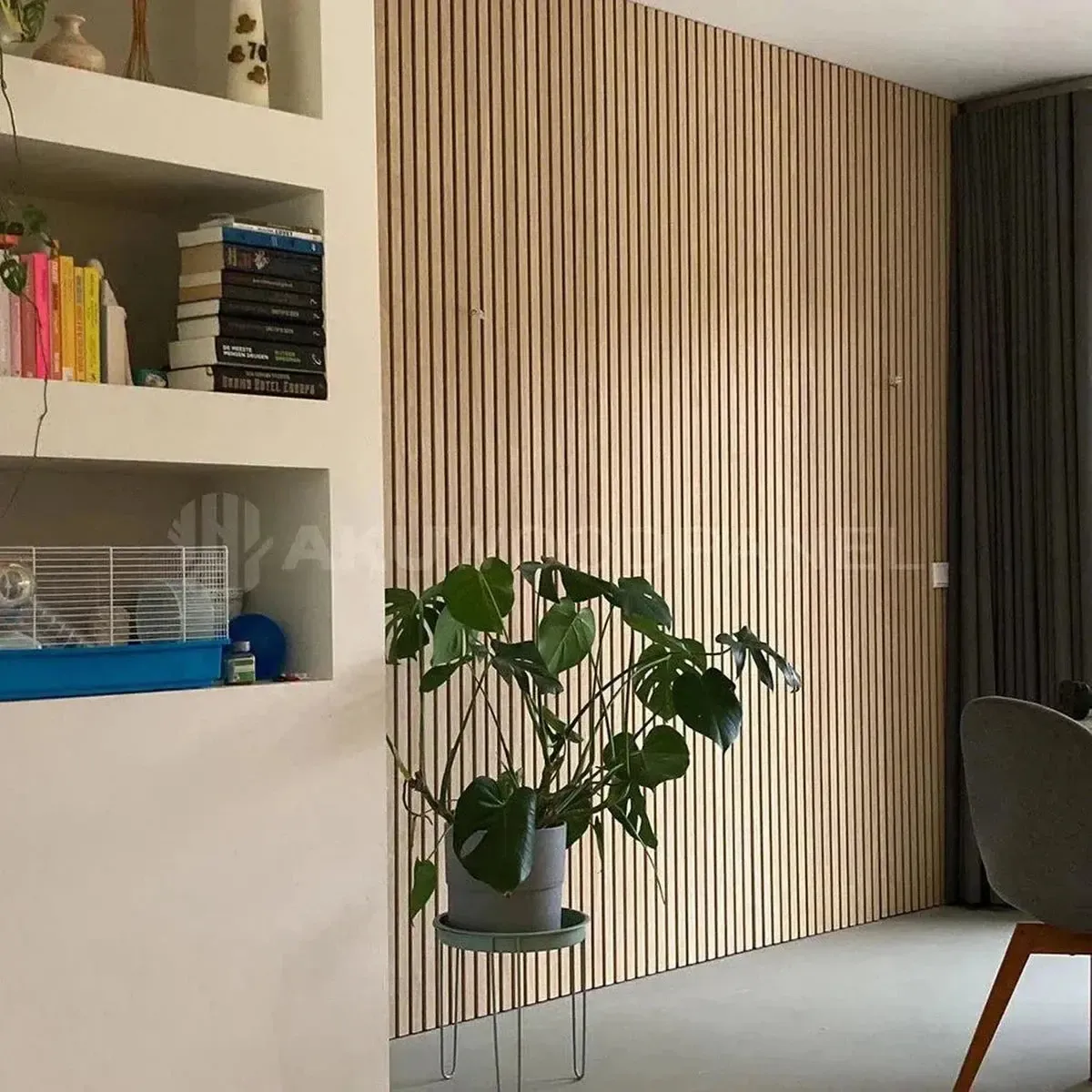 Acoustic Slat Wall Panel | Natural Oak with Gray Felt | Premium 3-sided Wood Veneer - Image 4