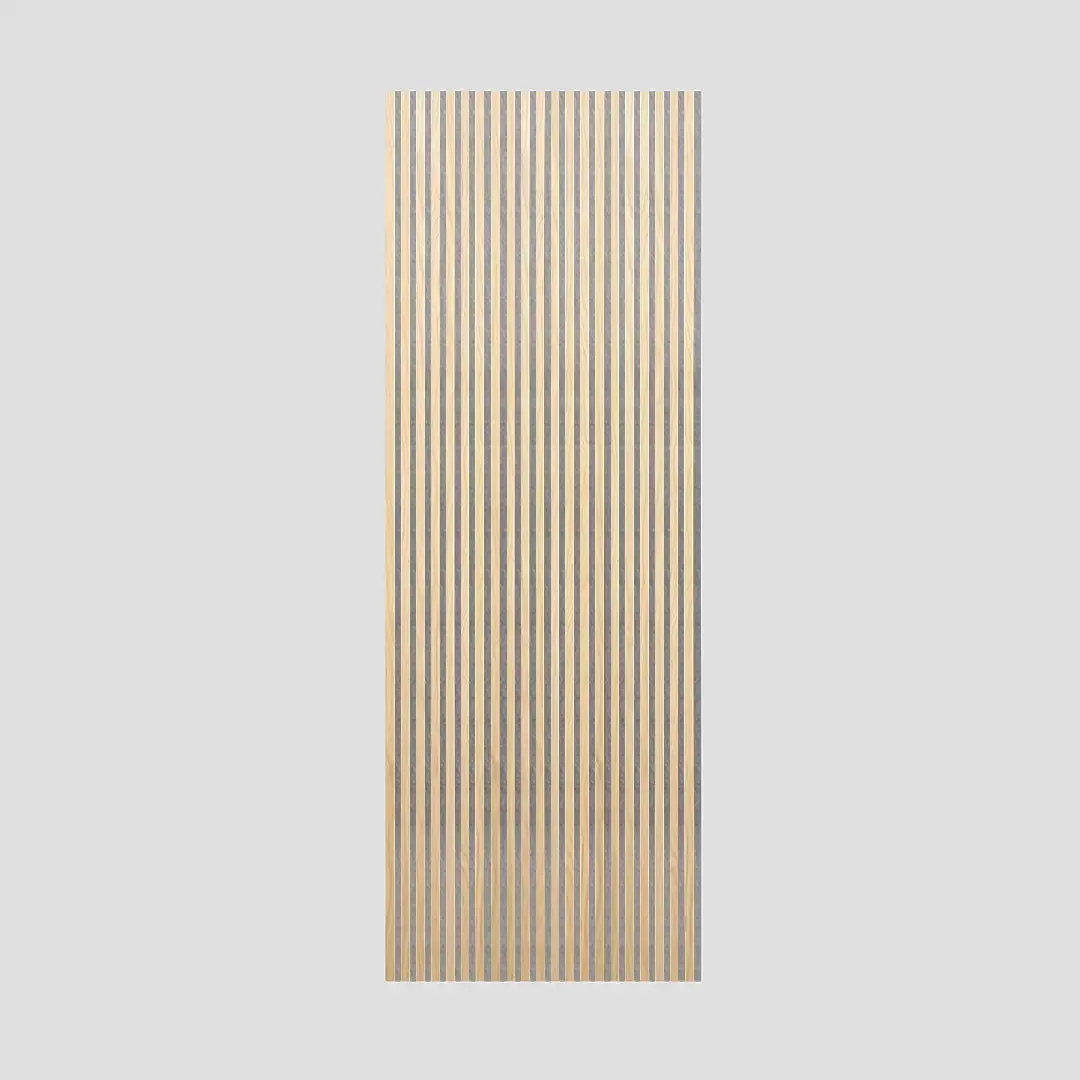 Acoustic Slat Wall Panel | Natural Oak with Gray Felt | Premium 3-sided Wood Veneer - Image 7