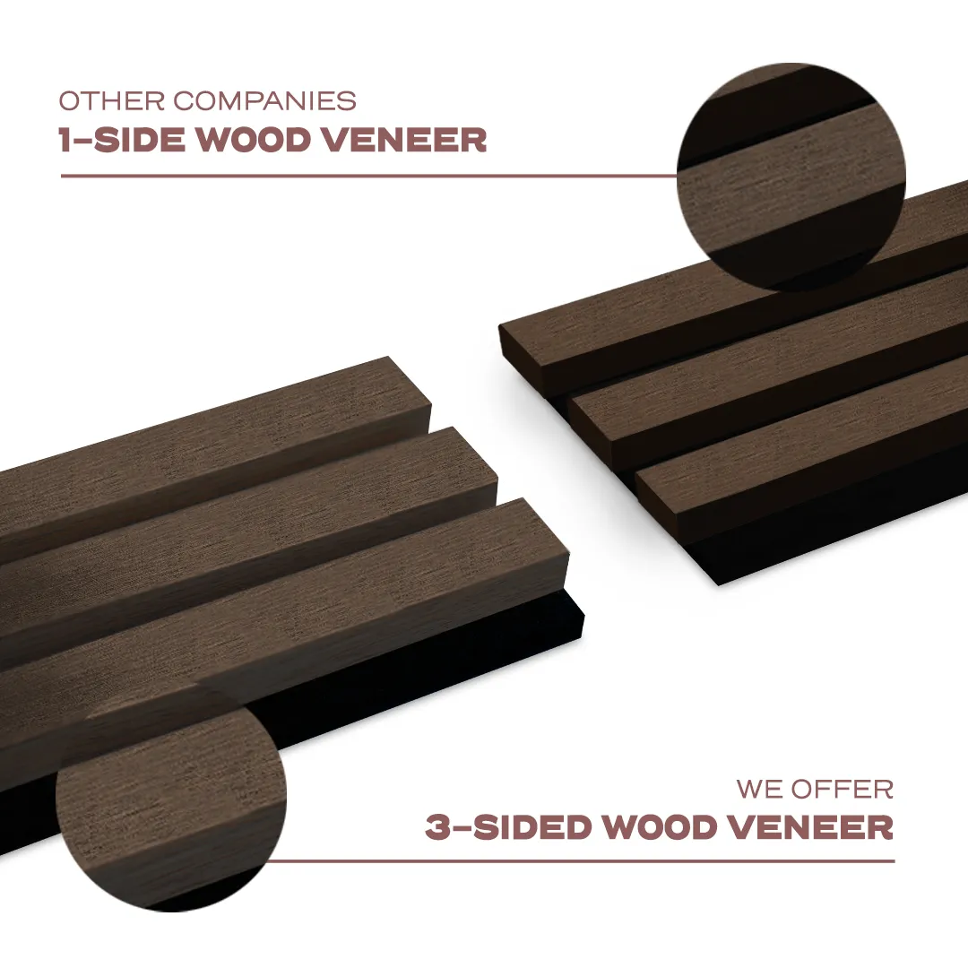 Acoustic Slat Wall Panel | Smoked Oak | Premium 3-sided Wood Veneer - Image 6