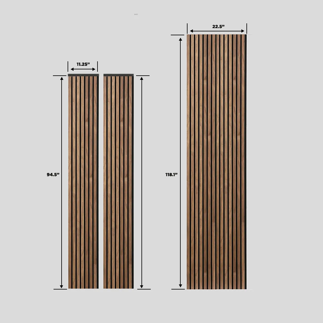 Acoustic Slat Wall Panel | Walnut | Premium 3-sided Wood Veneer - Image 3
