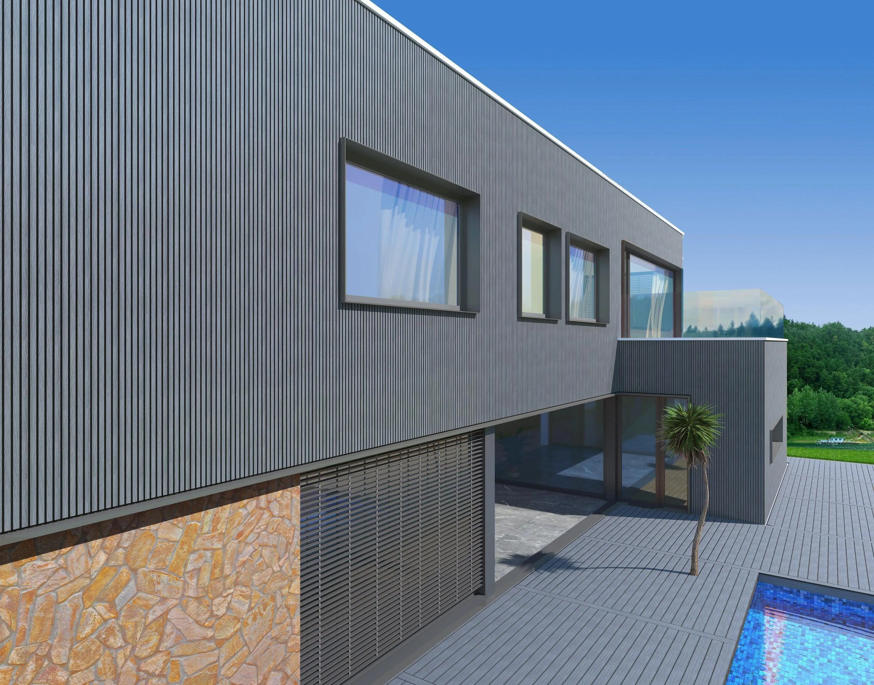 Exterior Wall Panel Stone Gray 94.5" | Garden | 3D Wood Grain (2 Panels per Box) - Image 9