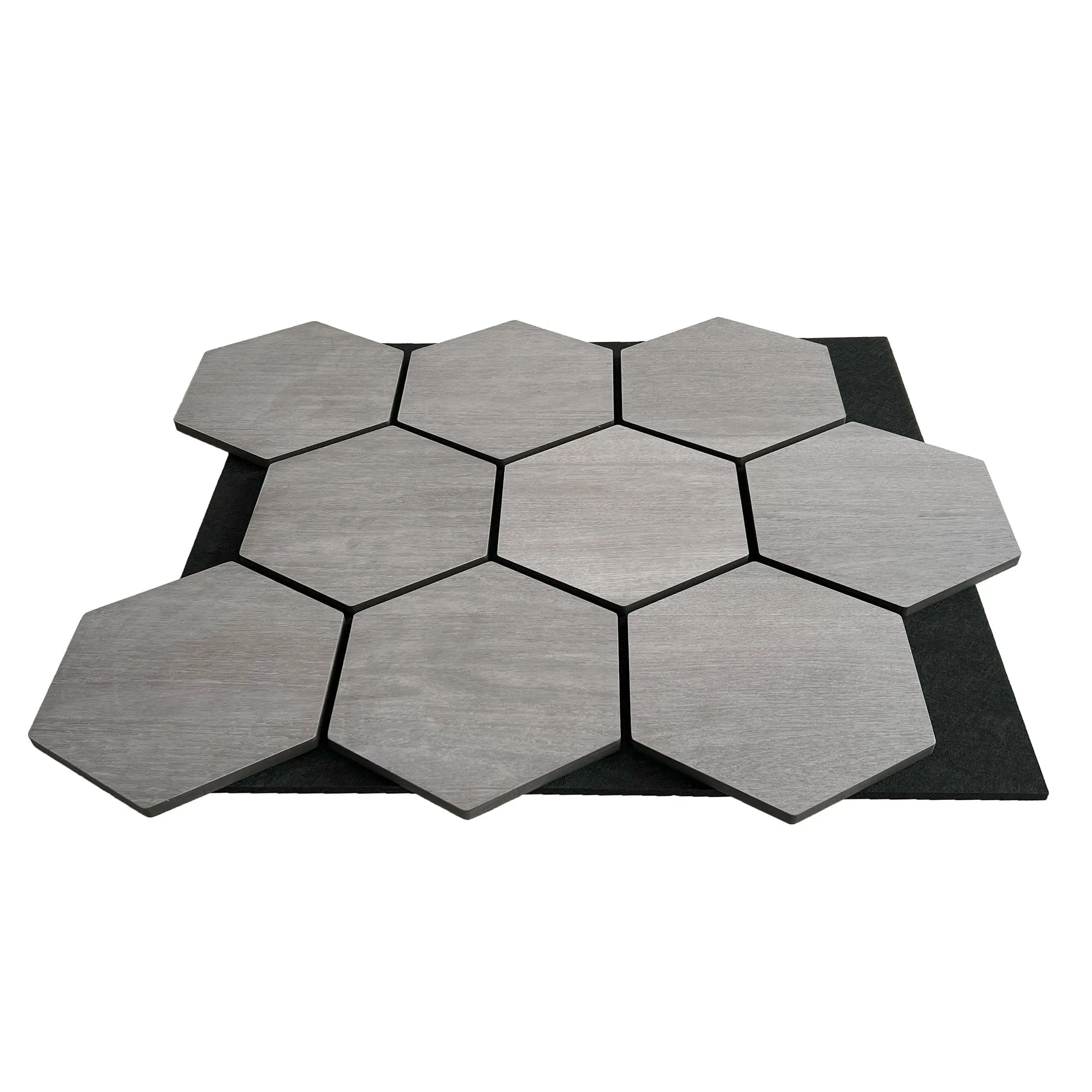 Hexagon Acoustic Panel | Gray Walnut 32 Inch (4 Panels per Box) | Wall Decor - Image 3