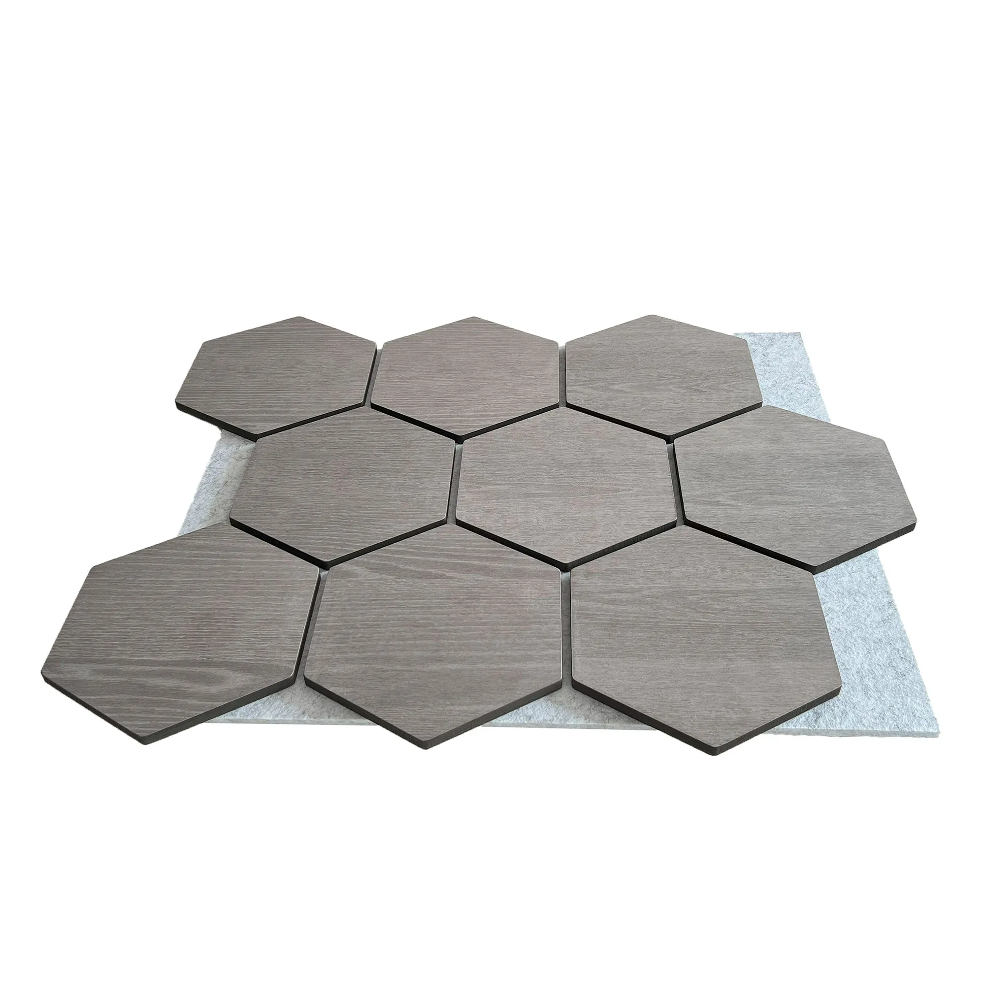 Hexagon Acoustic Panel | Gray Walnut with Gray Felt 32 Inch (4 Panels per Box) | Wall Decor - Image 3