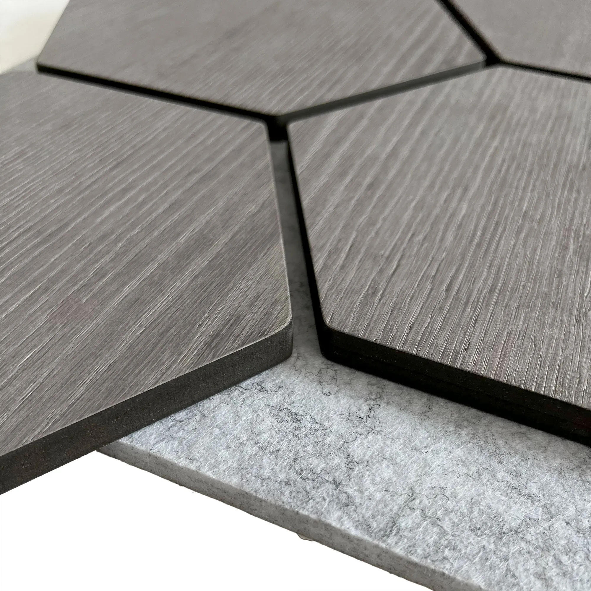 Hexagon Acoustic Panel | Gray Walnut with Gray Felt 32 Inch (4 Panels per Box) | Wall Decor - Image 5
