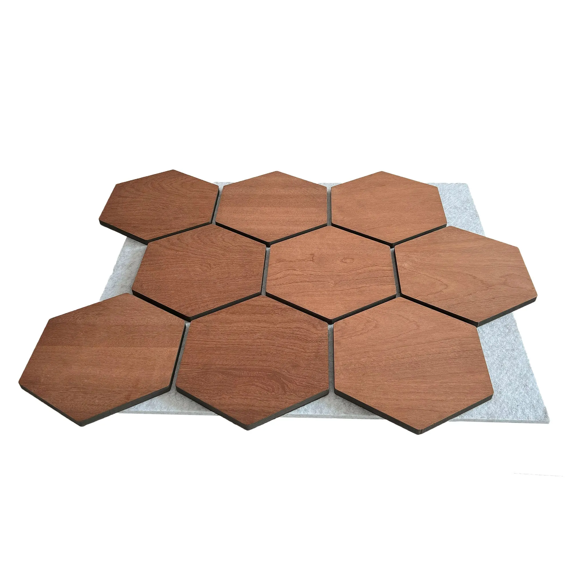 Hexagon Acoustic Panel | Smoked Oak with Gray Felt 32 Inch (4 Panels per Box) | Wall Decor - Image 3