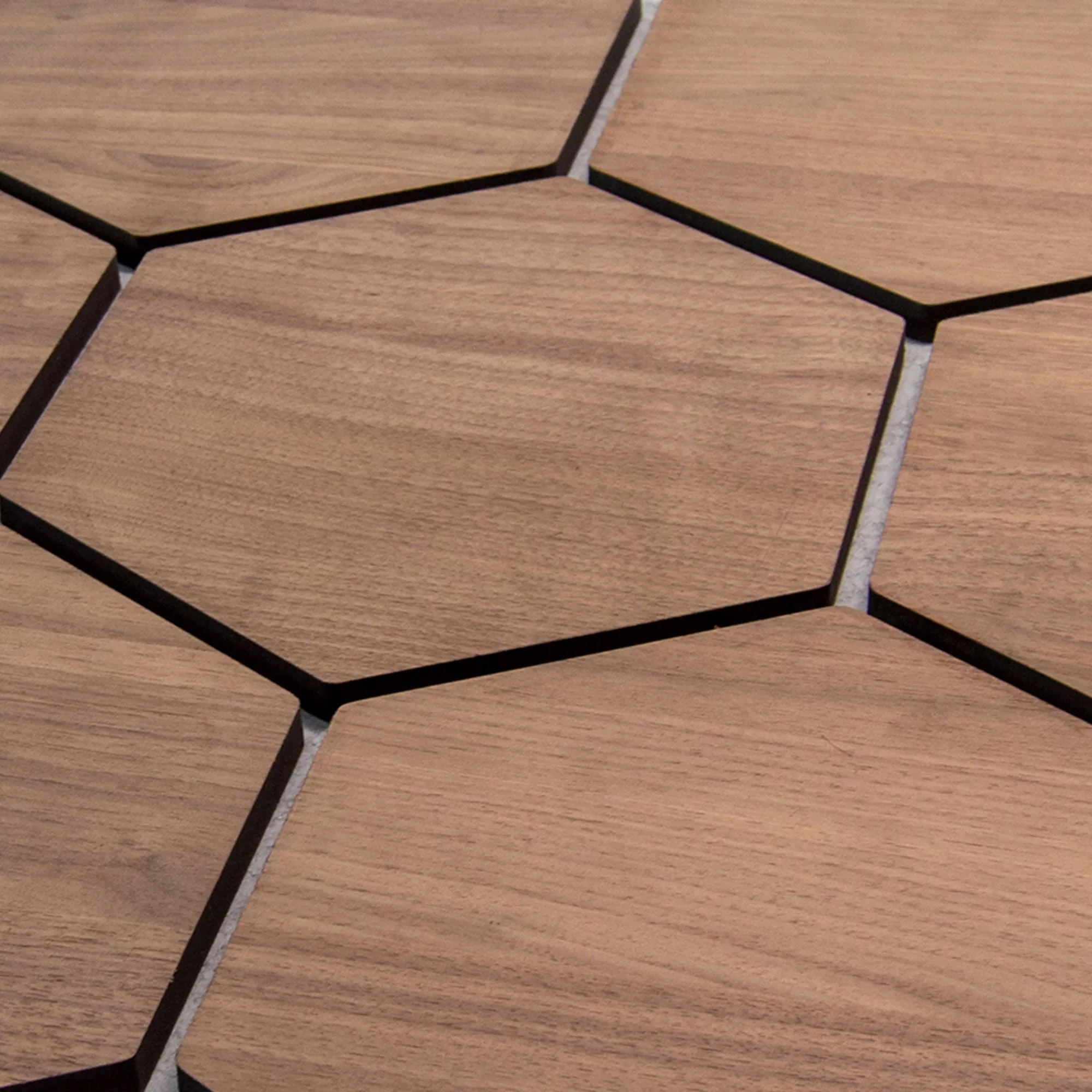 Hexagon Acoustic Panel | Walnut with Gray Felt 32 Inch (4 Panels per Box) | Wall Decor - Image 4