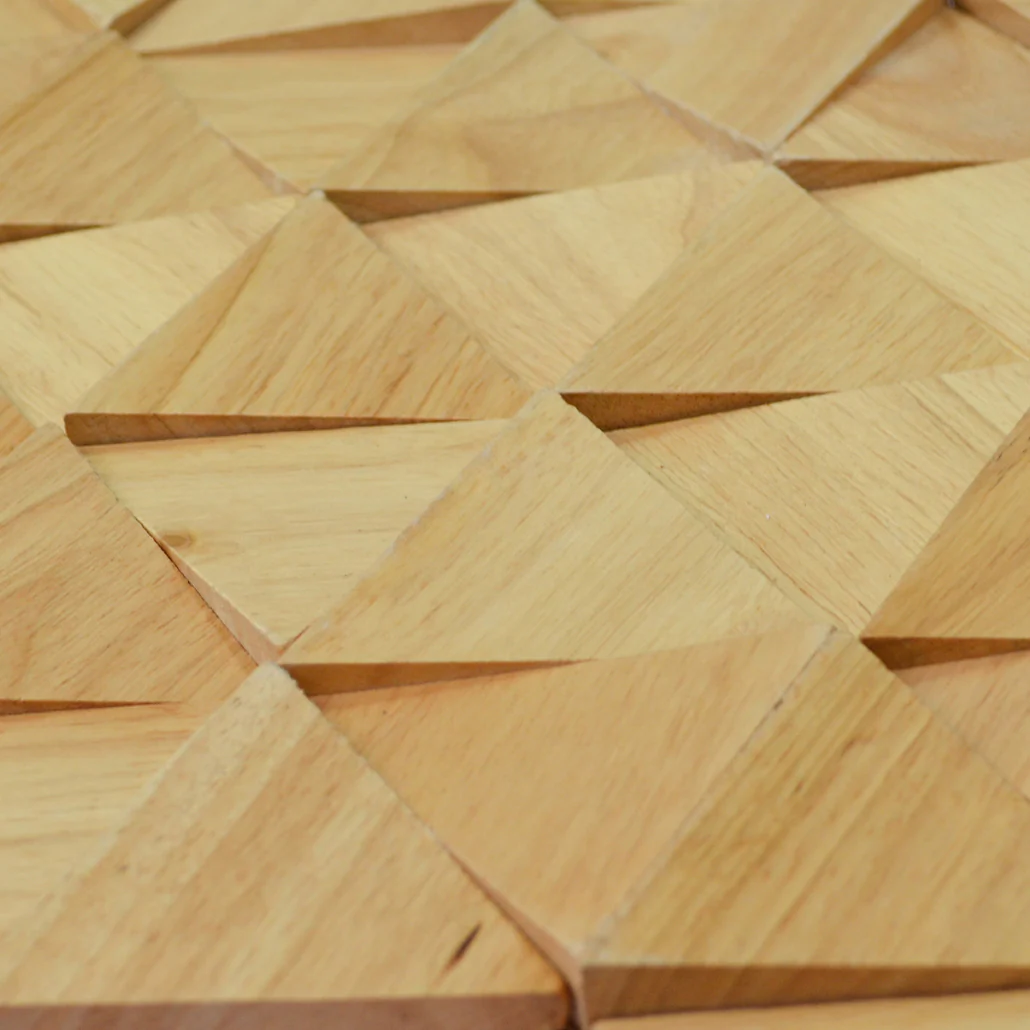 Wood Mosaic Panel | Compact Rubber Wood Tile | 11.0"×11.8” - Image 3