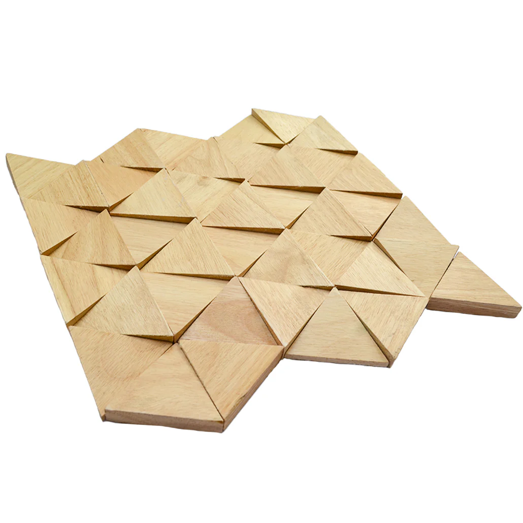 Wood Mosaic Panel | Compact Rubber Wood Tile | 11.0"×11.8” - Image 5