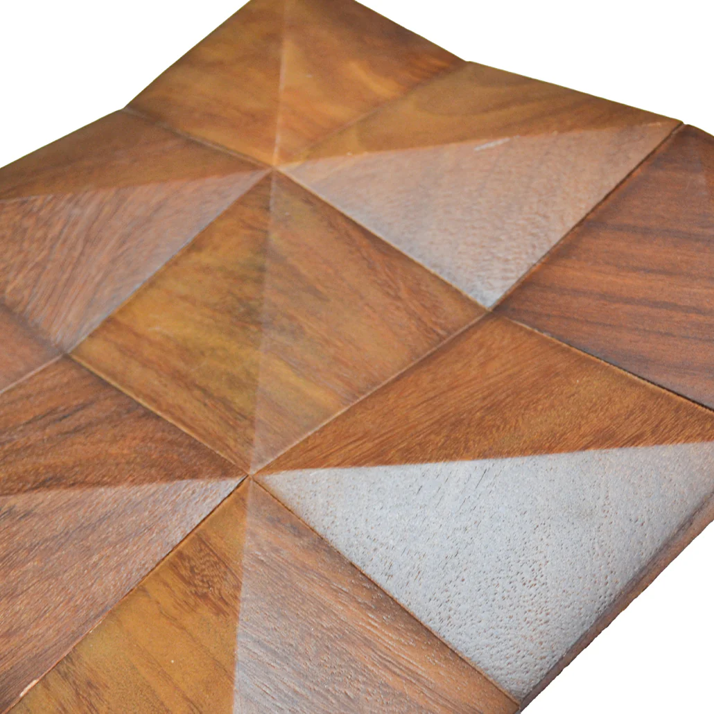 Wood Mosaic Panel | Cumaru Deep Wood Tile | 12"×12” - Image 5