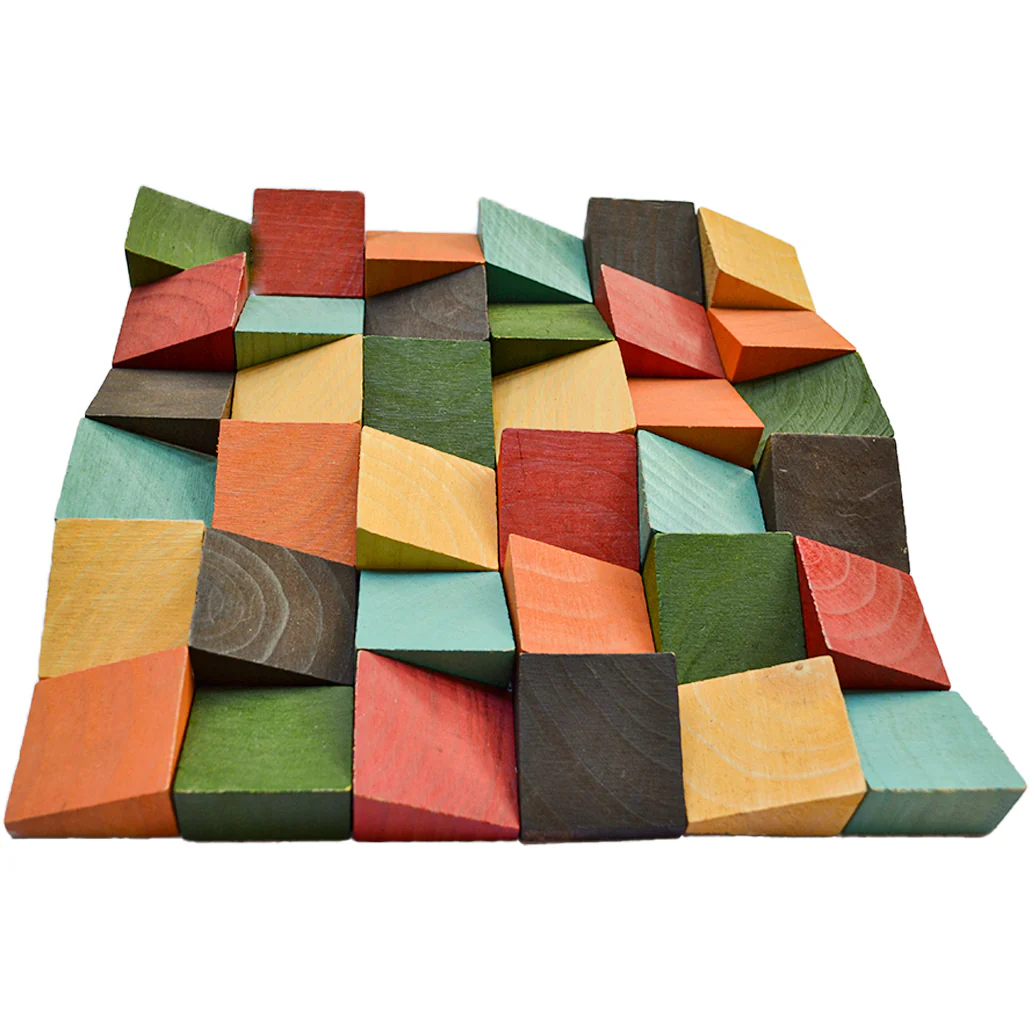 Wood Mosaic Panel | Dark Pine Wood Tile | 12"×12” - Image 5