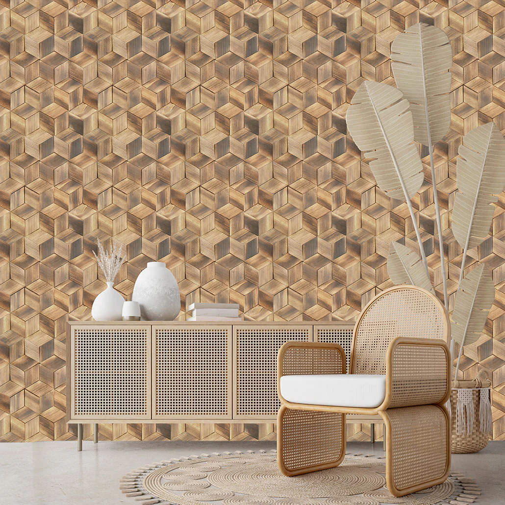 Wood Mosaic Panel | Fresh Pine Wood Tile | 11.8"×13.8”