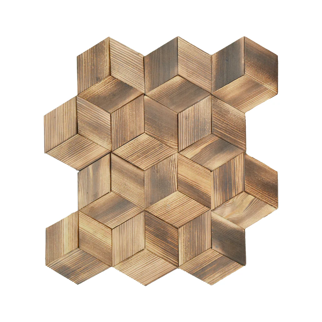 Wood Mosaic Panel | Fresh Pine Wood Tile | 11.8"×13.8” - Image 2