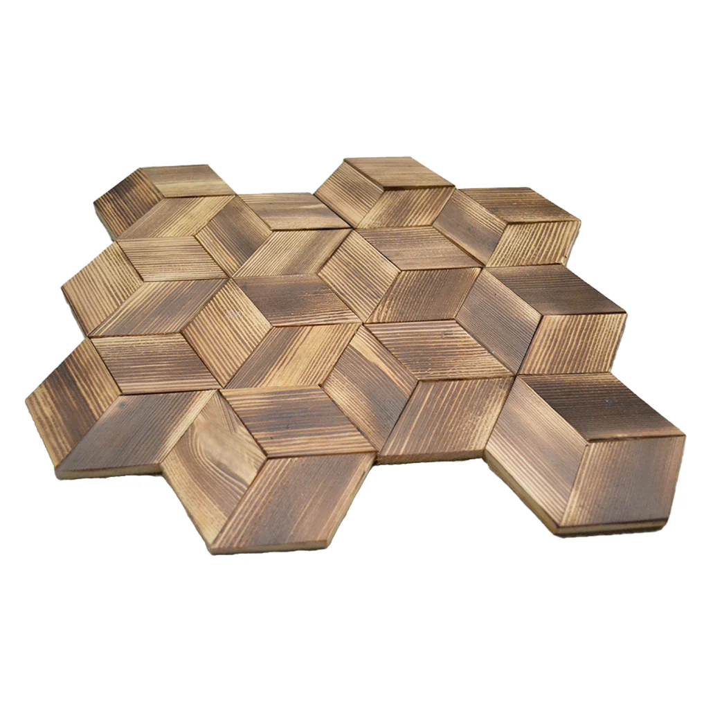 Wood Mosaic Panel | Fresh Pine Wood Tile | 11.8"×13.8” - Image 3