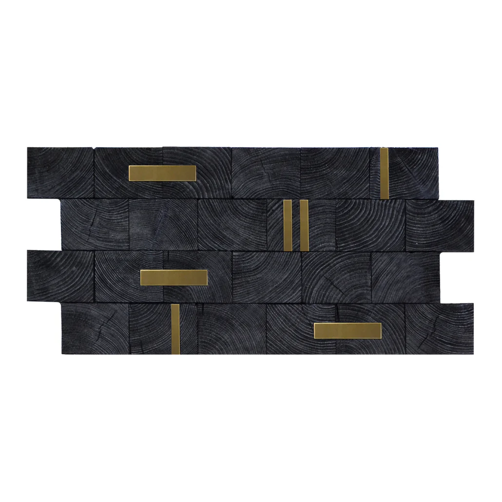 Wood Mosaic Panel | Industrial Pine Wood Tile | 12"×24” - Image 2
