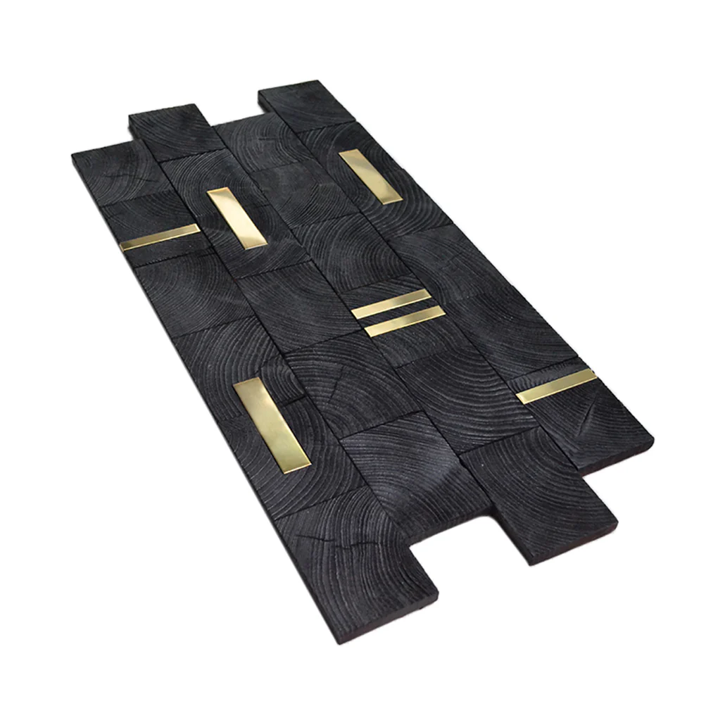 Wood Mosaic Panel | Industrial Pine Wood Tile | 12"×24” - Image 3