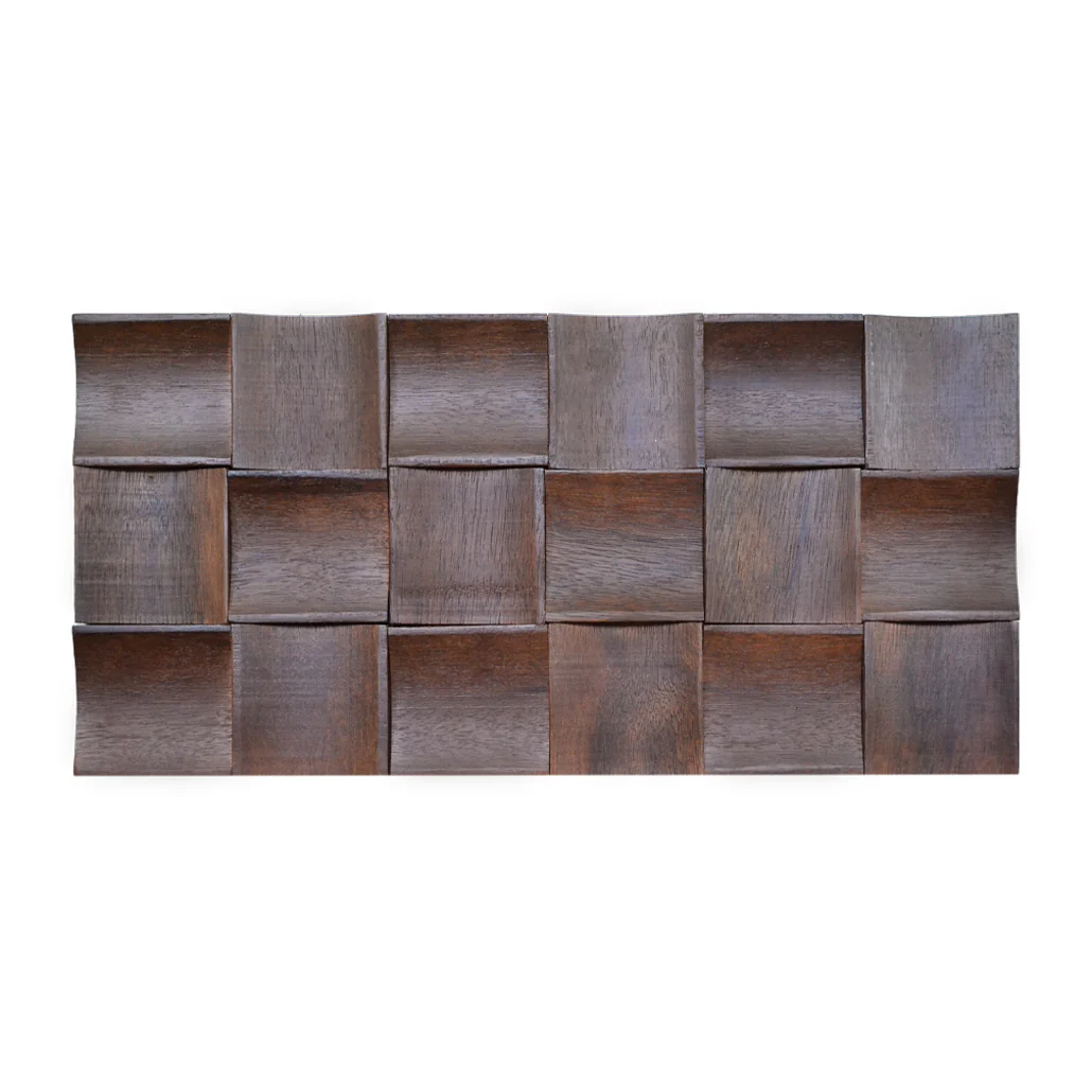 Wood Mosaic Panel | Merbau Long Wood Tile | 12"×24” - Image 2