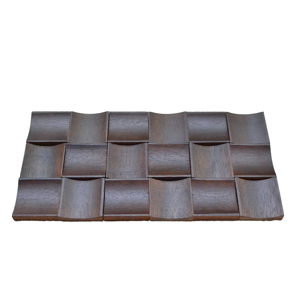 Wood Mosaic Panel | Merbau Long Wood Tile | 12"×24” - Image 3