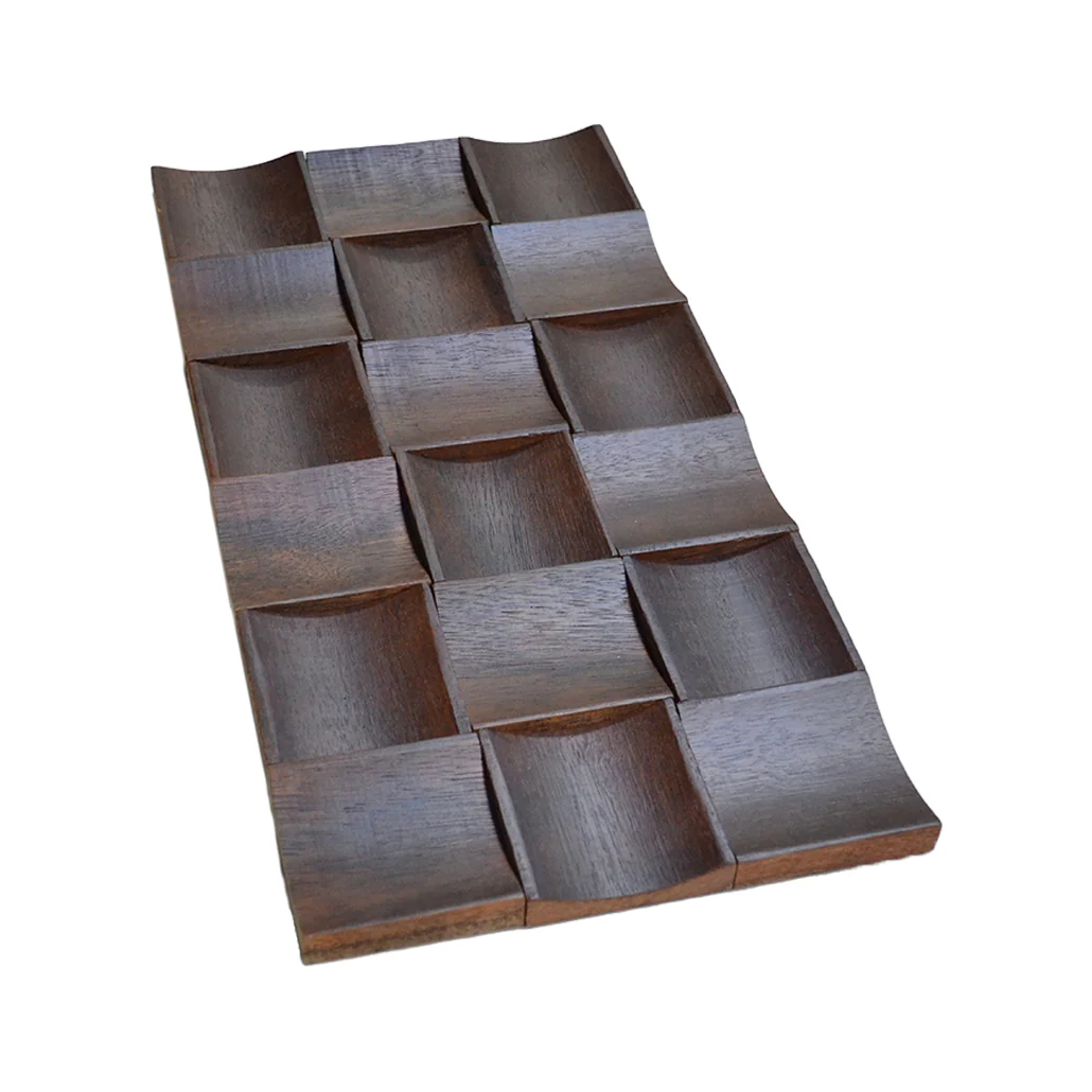 Wood Mosaic Panel | Merbau Long Wood Tile | 12"×24” - Image 4