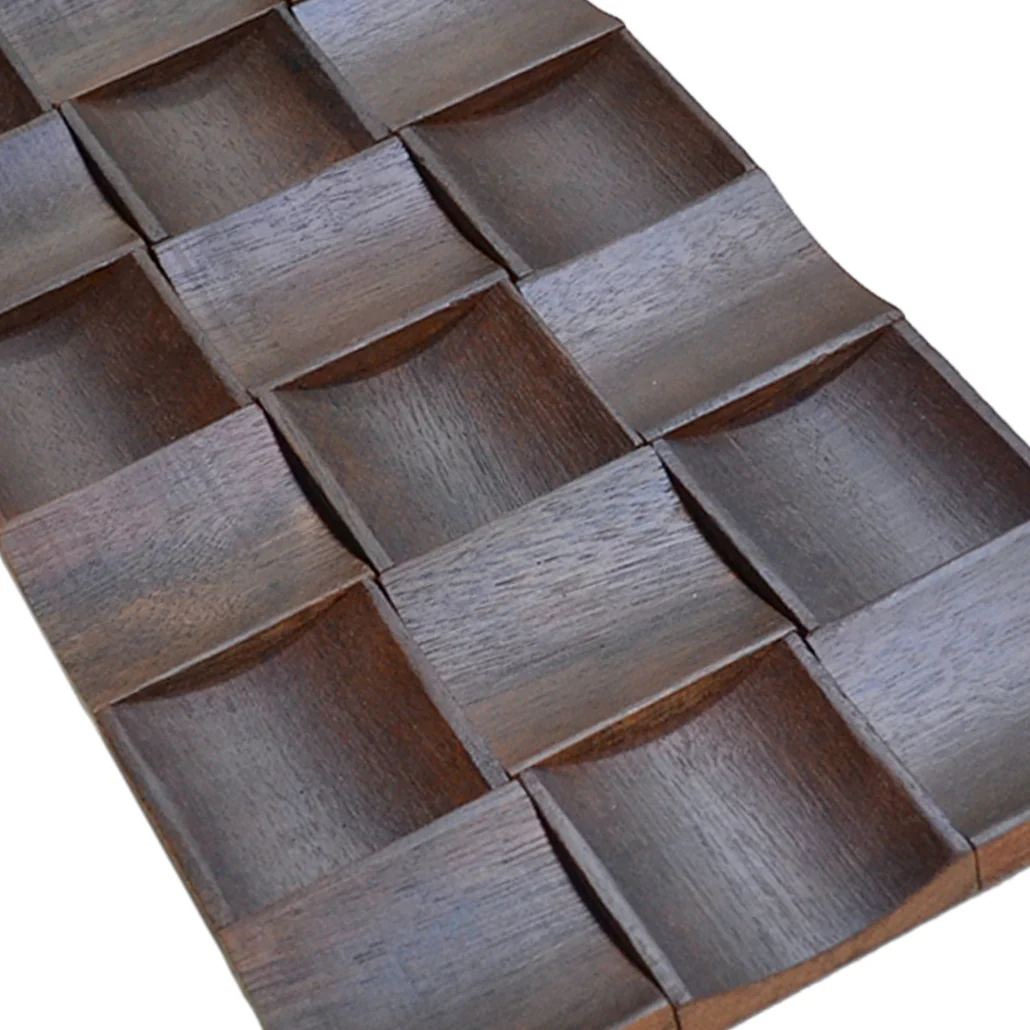 Wood Mosaic Panel | Merbau Long Wood Tile | 12"×24” - Image 5