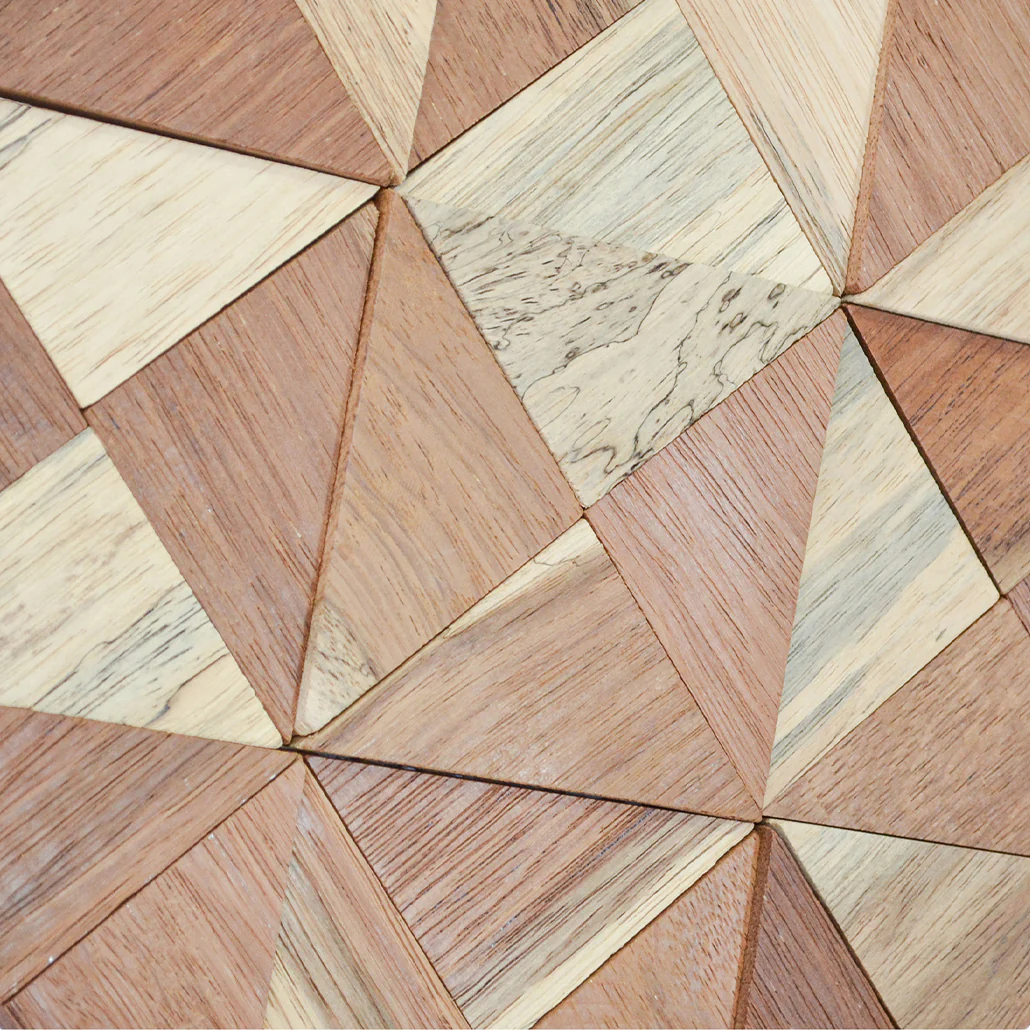 Wood Mosaic Panel | Merbau Wood Tile | 12×12” - Image 3