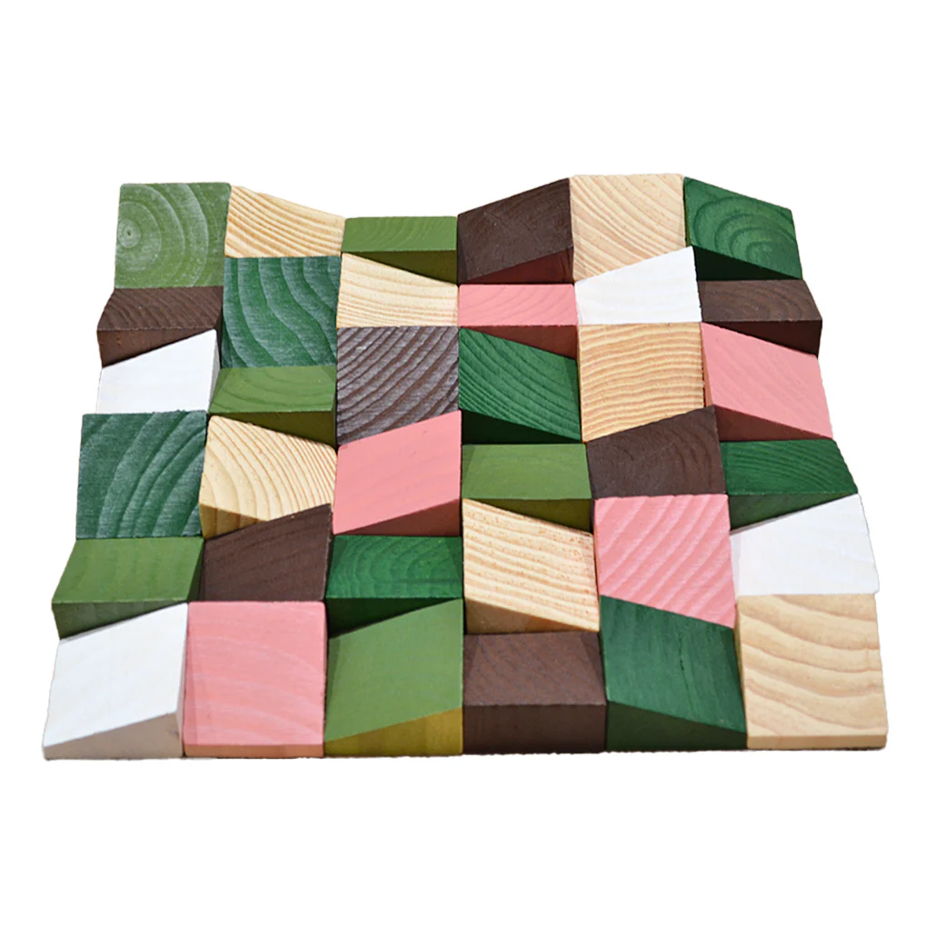 Wood Mosaic Panel | Rich Pine Wood Tile | 12"×12” - Image 4