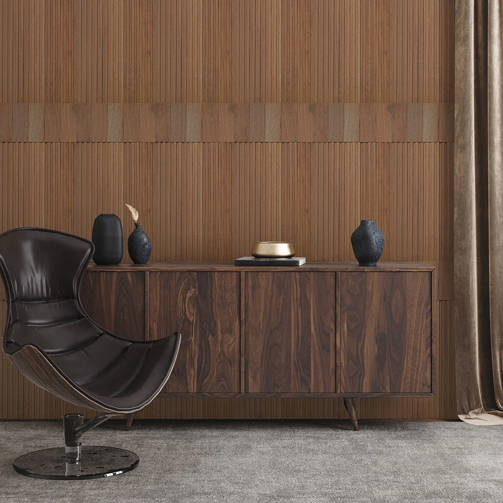 Wood Mosaic Panel | Silk Rosewood Wood Tile | 12"×24”