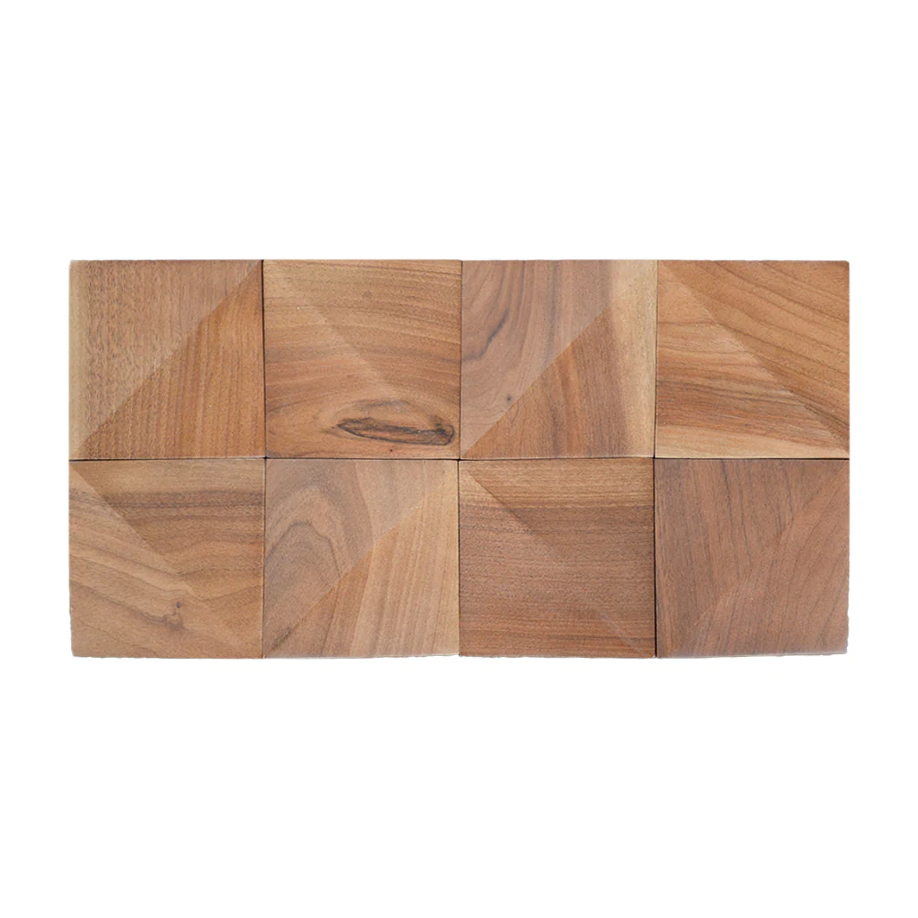 Wood Mosaic Panel | Slim Walnut Wood Tile | 7.9"×15.8” - Image 2