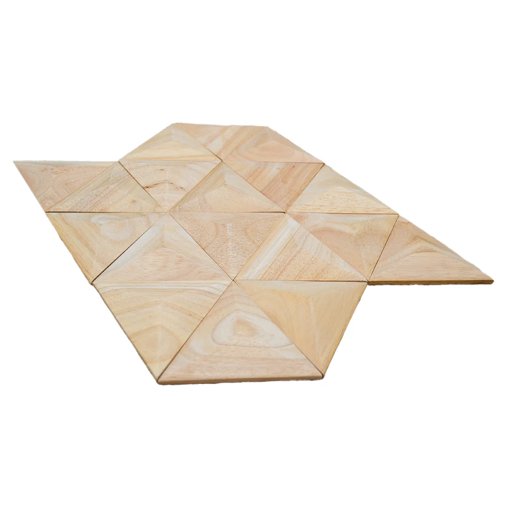 Wood Mosaic Panel | Spacious Rubber Wood Tile | 11.8"×13.8” - Image 5
