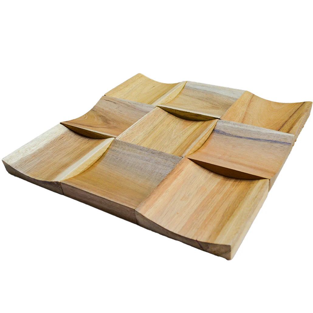 Wood Mosaic Panel | Timeless Teak Wood Tile | 12"×12” - Image 3