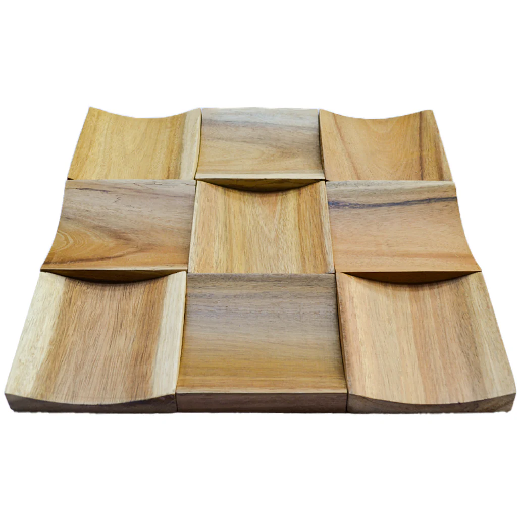 Wood Mosaic Panel | Timeless Teak Wood Tile | 12"×12” - Image 4