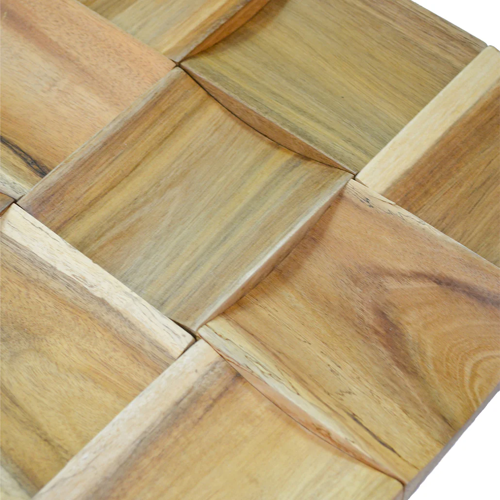 Wood Mosaic Panel | Timeless Teak Wood Tile | 12"×12” - Image 5