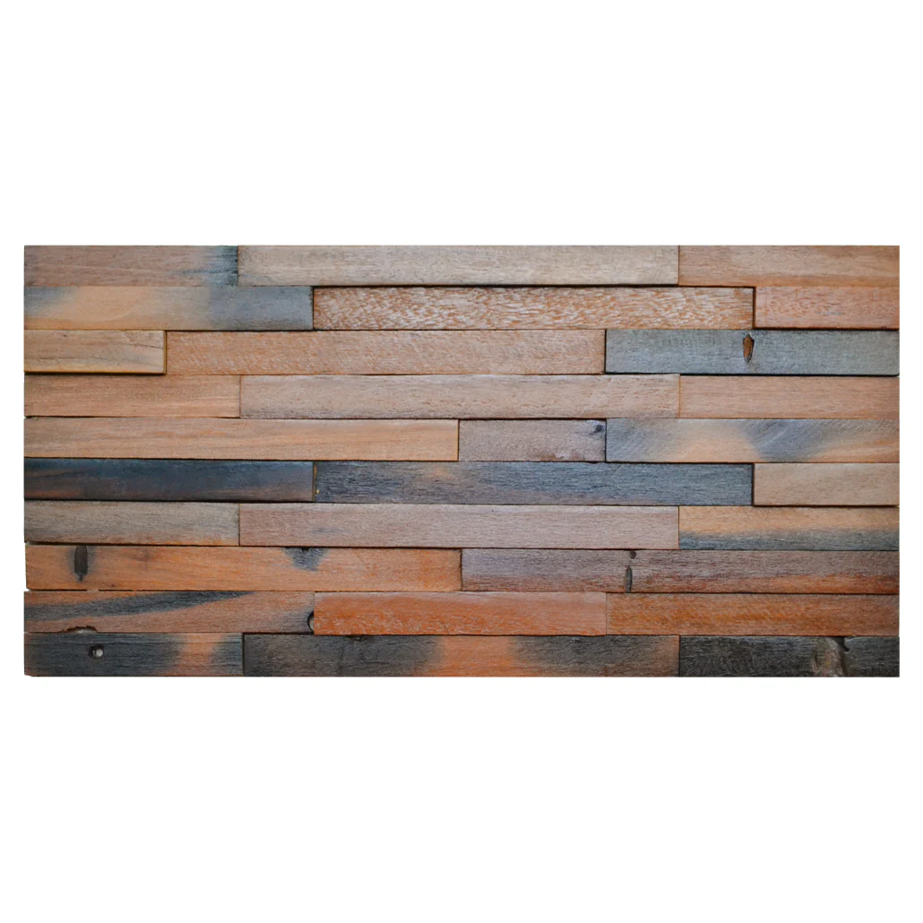 Wood Mosaic Panel | Wide Shipwood Wood Tile | 12"×24” - Image 2